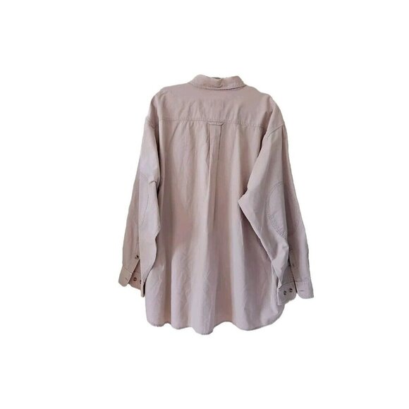 Cabelas Shirt Mens 3XLT Beige LS Embroidery Button Up Pockets Outdoor VTG FLAWS - Picture 2 of 12
